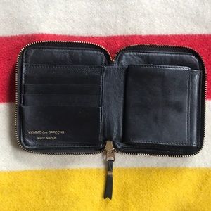 Comme des garçons leather zip-around wallet